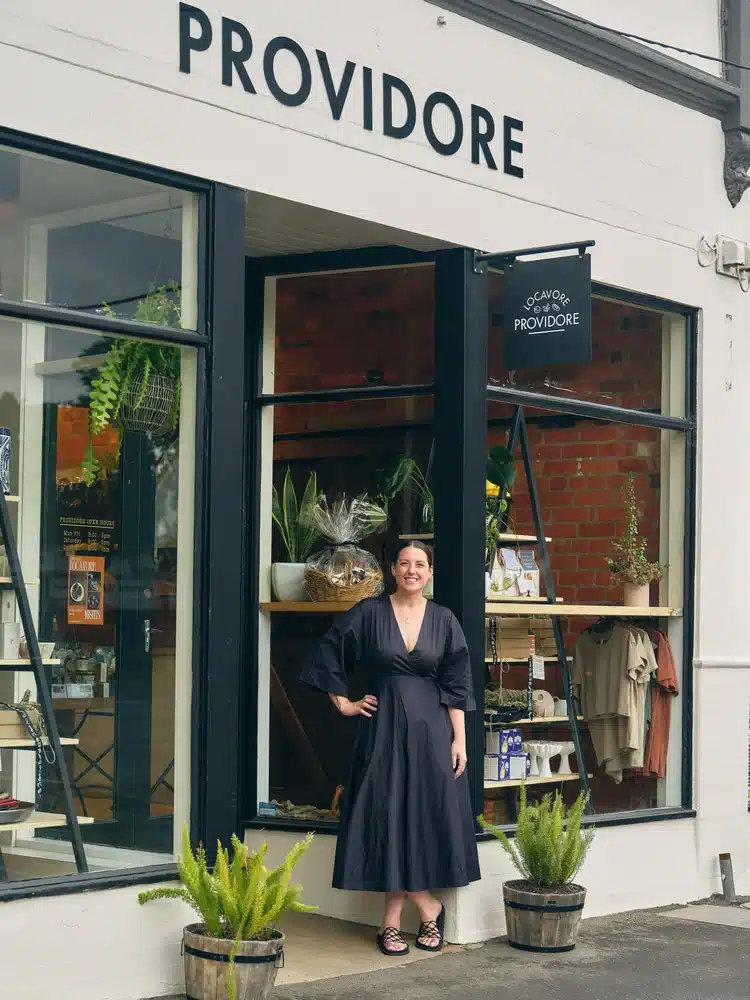 Jessie Rae Crossley outside the Locavore Providore shopfront